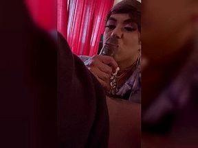 Bbc gets head by AZTECPRINXESS while shrimp Dick bf watches