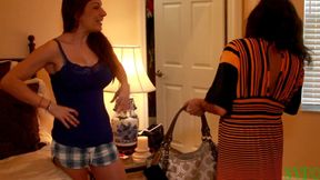 Stepdaughter and Stepmother Start Fondling Each Other and Things Start Taking a Turn From There