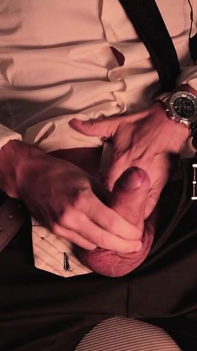 POV: Stressed CEO Daddy Couldn't Hold His Massive Cumshot At Work (Veiny Monster Cock)   Clip 1