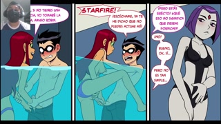 Starfire Gets Fucked in the Pool While Raven Looks Horny
