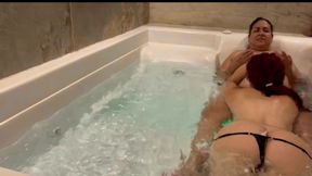 Lesbian Moans and Pleasure in the Pool Fingers Sliding Inside Wet Bikini