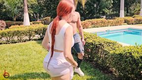 My Busty Boss and Her Big-bootied Friend Swallow My Cock in an Outdoor Threesome