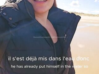 French Wife HUNTING for a Stranger on the Beach (I Sucked a Kitesurfer) - Catrine Croissant