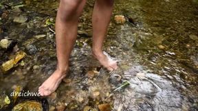 A foot bath in the river