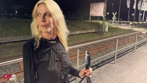 Horny Slut Fucked in the Middle of the Train Station!!