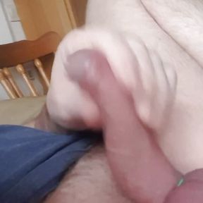 My Husband Lies on the Couch and Jerks off His Little Cock and Dreams of a Wet Hole