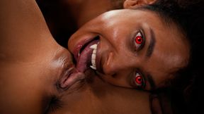 Ebony Vampire Seduces Female Mistress - Lesbian Hardcore Fantasy