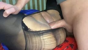 Stepmom's Panties Destroyed by Second Cumshot!