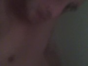 Transgirl Naked Showering;  Playing with My Non-Op Clit