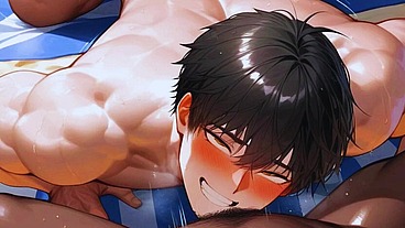Big Ass Bodybuilder Friends Like to Give Ass in beach! Anime