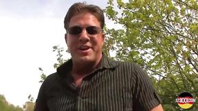 Busty Blonde Fucks a Lucky Guy Outdoors