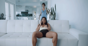 Caught my slut babysitter touching her self
