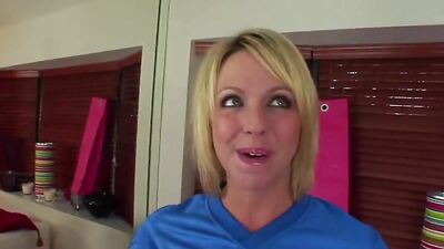 Cougar Brianna Beach sucks Levi Cash's big cock and rides it