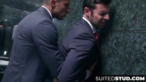 Tattooed execs each other during lunch break