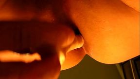 Shaved ass fuck with tiny dildo