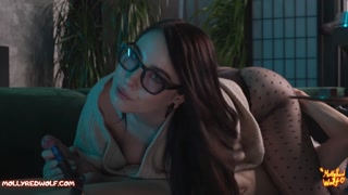 Girl in Glasses Smokes and Sucks Big cock while I Cunnilingus her in 69 position - MollyRedWolf