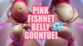 Pink Fishnet Belly Goonfuel WMV - Big Bloated Oiled Up Low Angle & Fat Ass Tease