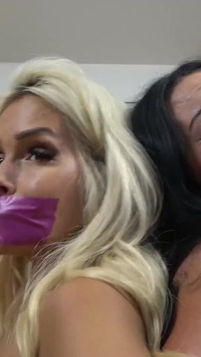 Mila and Sassy: Bound Back to Back in a Thrilling Tape-bound Escape Challenge! (fullhd)