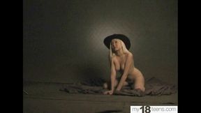 Blonde posing for the photographer - Soft erotica