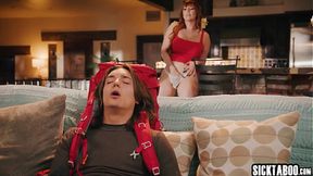 Redhead MILF enjoys big cock&#x1F32D; guy's hot masturbation with big tits