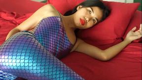 Asianspandexsluts - Maiko gets super horny touching her boobs and sexy ass through her Mermaid Spandex WMV