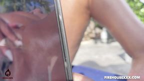 miss exquisite tease and pussy play after firehousexxx photoshoot