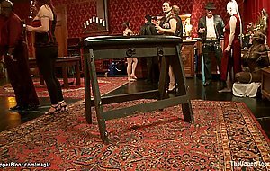 Slaves licking and sucking at party