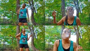 Fit Asian taking a smoke break with heavy coughing and spitting volume 50 Non Nude ****MP4****