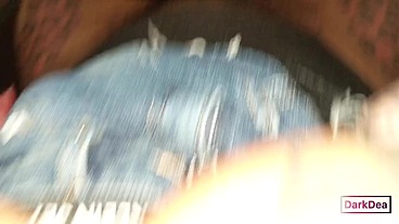 The Kinky Cock-Eating Queen "Dark Dea" fucked in the wood by a big white cock !!!