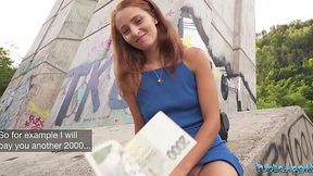 Redhead cutie Lucianna Lucci is having a hot fuck with a public agent