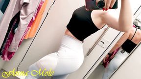 Fitting Room, a Slender Beauty with an Elastic Ass Arranged a Fitting for Sports Leggings Anna Mole