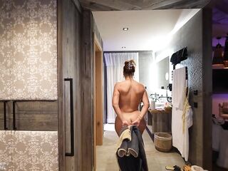 Hawt Aussie with massive natural breasts picks up a chap in the sauna - Alanna Pow & Nicholas Ferres