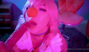 Clown cosplay blowjob dildo