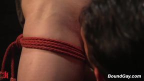 Newcomer Zak Bishop Tied To Cross Teased Denied Then Fisted And Sucked Till He Cums