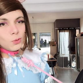 Sissy humiliated and asked to bark like a doggy