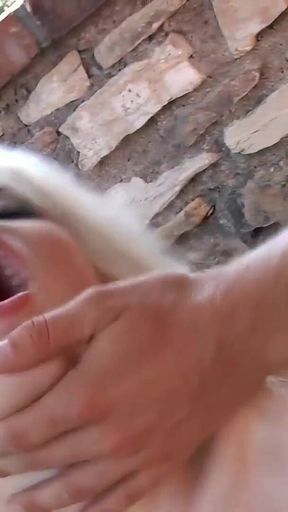 The 18-year-old Blonde Wants a Threesome in the Garden