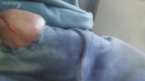 Staring dick head scared and horny in public