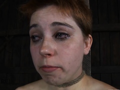 Hot sweetheart gets her smooth butt whipped during torture