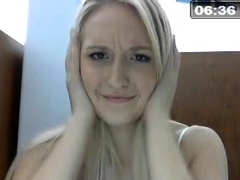 Blonde is obliged to masturbate