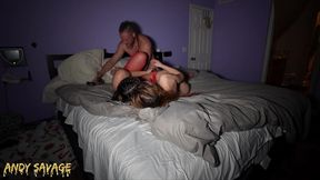 intense threesome with two college girls