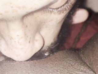 My bestfriend sister lastly let me lick on her chocolate creamy cunt