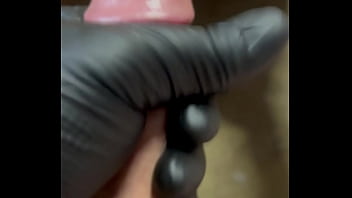 Stroking my freshly shaven Cock and covering my cold shop floor in steaming hot cum