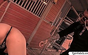 Gorgeous Caucasian Tranny babe Jessy Bells gets analed outdoor