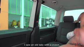 Peeing girl on the street grabed to have a cockride