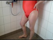 Pissing in swimsuit