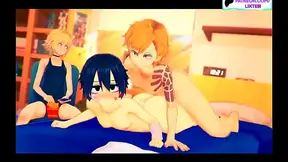 Blonde Futanari Tempts Her lesbian Lover with Hot Oral Creampie Action