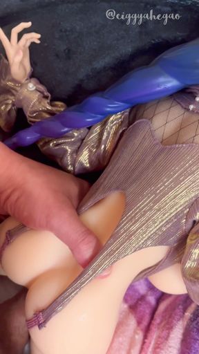 Raiden Shogun Gets Her Silicone Love Hole Rammed and Face Creamed 65cm Mini H Love Doll Kemelias