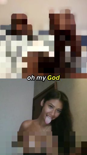 Amateur with big tits shows off her round ass