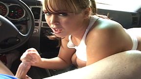 Brandi Talore Gives a Warm Handjob in a Cold Car