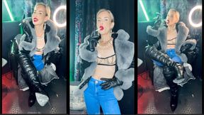 Pervert leather aunt chain smokes marlboro 100 german Story telling